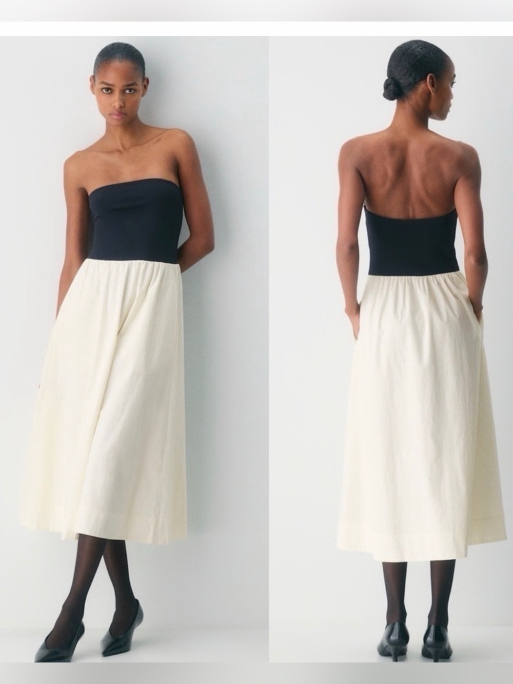 Aritzia Babaton Fluid Poplin Dress – Black & White – Size Small